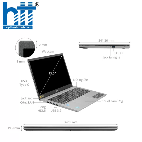 Hợp thành thịnh - Laptop Acer Aspire A315-59-321N i3 1215U/8GB/256GB/15.6''FHD/Win