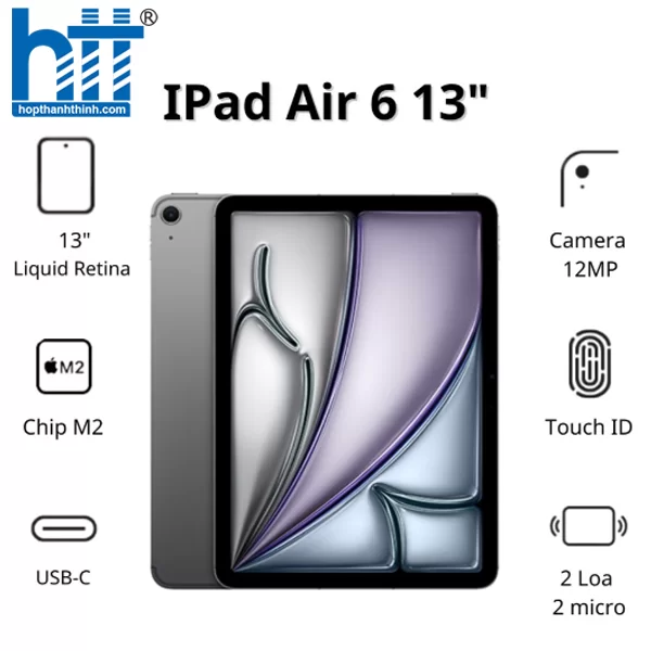 HỢP THÀNH THỊNH - Máy tính bảng Apple IPad Air 6 13inch 5G (8GB/ 256GB/ Starlight/ MV6X3ZA/A)