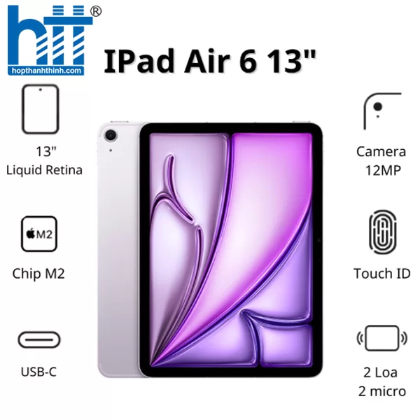 HỢP THÀNH THỊNH - Máy tính bảng Apple IPad Air 6 13inch 5G (8GB/ 512GB/ Purple/ MV733ZA/A)
