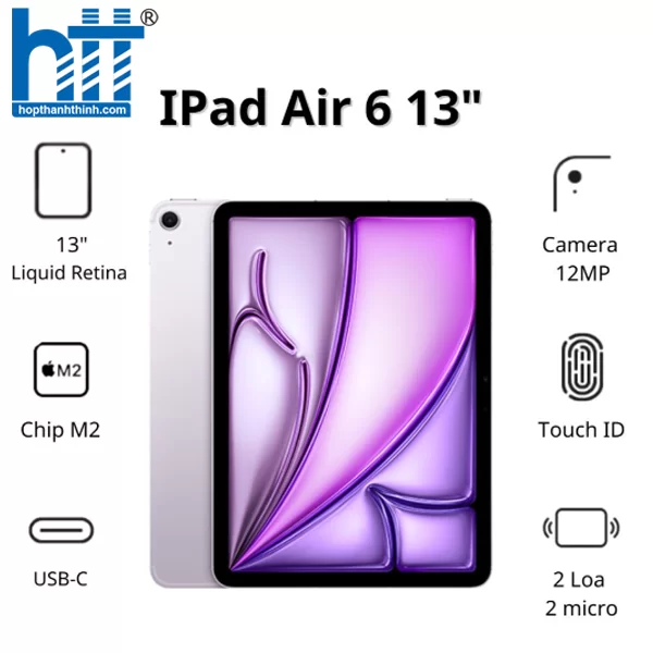 HỢP THÀNH THỊNH - Máy tính bảng Apple IPad Air 6 13inch Wifi (8GB/ 1TB/ Purple/ MV2T3ZA/A