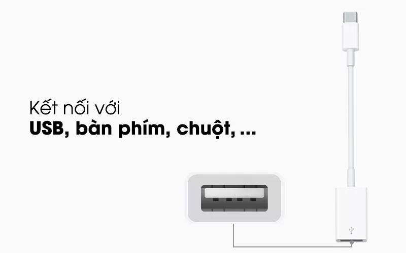Kết nối chuột, bàn phím, USB - Adapter Type-C sang USB Apple MJ1M2 Trắng