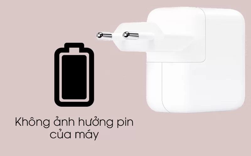 Adapter sạc 30W Apple MR2A2 Trắng không làm hư pin máy tính