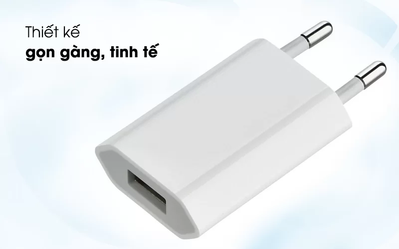 Adapter sạc 5W Apple iPhone MD813ZM-A - Thiết kế nhỏ gọn, thuận tiện cho việc mang theo
