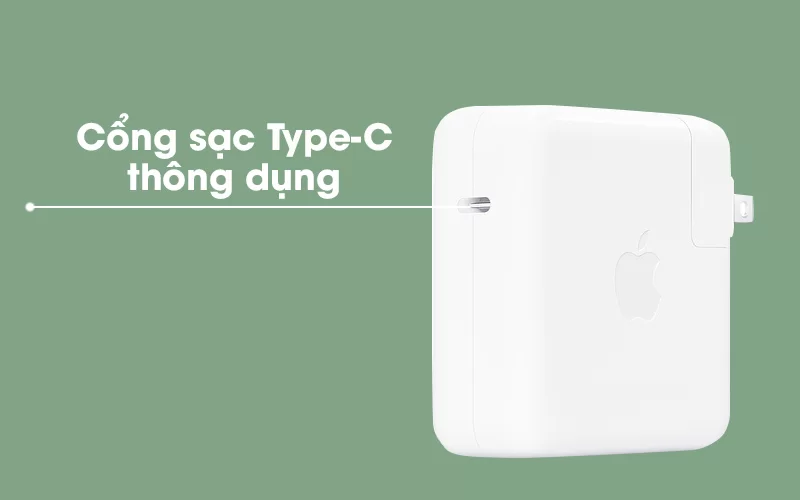 Cổng sạc Type-C, sạc nhanh cho laptop - Adapter Sạc Type-C 87W Apple MNF82 Trắng