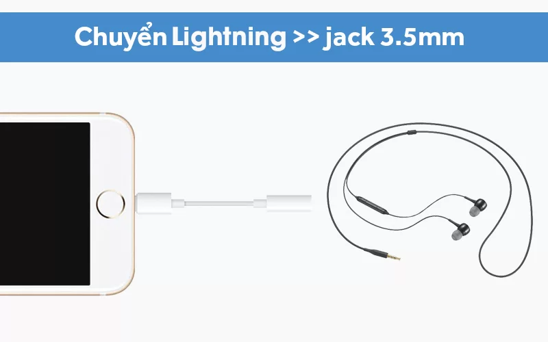 Cáp chuyển đổi Lightning sang 3.5mm Apple chuyển đổi tiện lợi