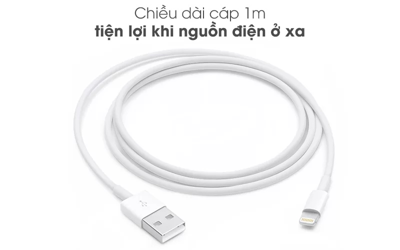 Có thiết kế đơn giản - Cáp Lightning 1m Apple MXLY2 Trắng