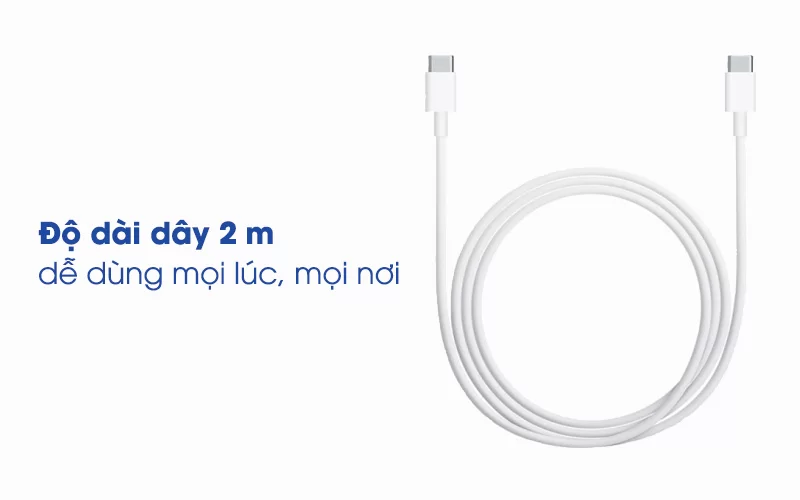 Dây dài 2 m, dễ dùng mọi nơi - Cáp Type-C - Type-C 2 m Apple MLL82 Trắng