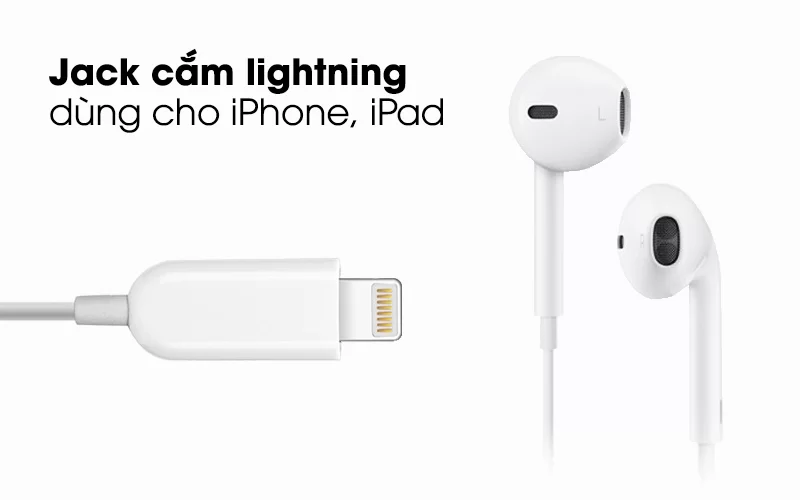 Tai nghe EarPods cổng Lightning Apple MMTN2 - Tai nghe tương thích với máy tính bảng, điện thoại Apple