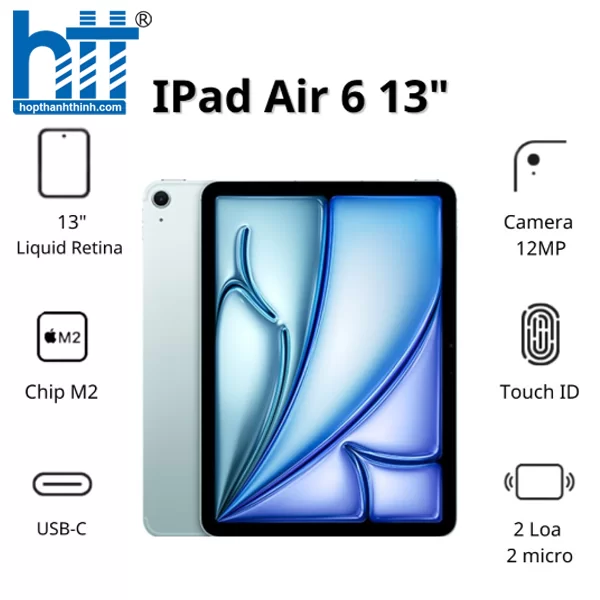 HỢP THÀNH THỊNH - Máy tính bảng Apple IPad Air 6 13inch 5G (8GB/ 1TB/ Space Gray/ MV743ZA/A)