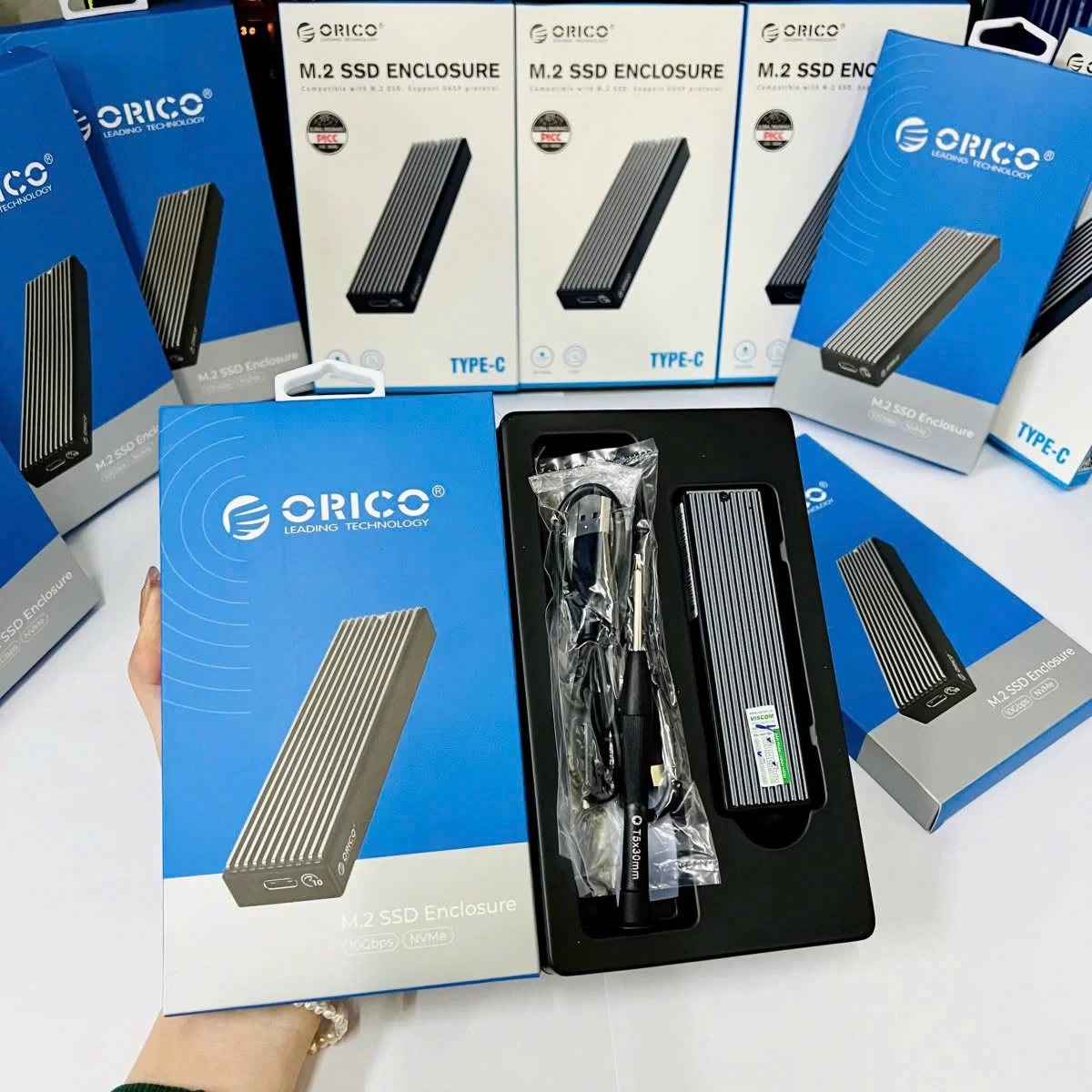 HTT - HỘP ĐỰNG Ổ CỨNG SSD NVME M2 SATA ORICO M2PV-C3-BK