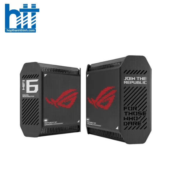 Hợp Thành Thịnh - Router Asus Mesh Wi-Fi 6 chuẩn AX10000, 3 băng tần ROG Rapture GT6 Black (2 Pack)