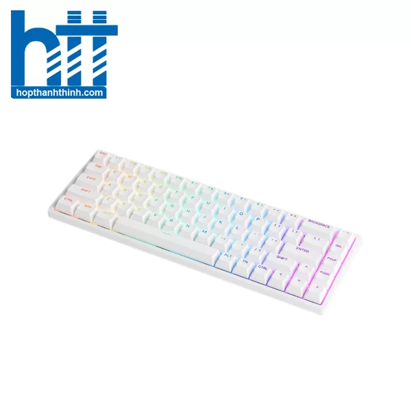 HTT - Bàn phím cơ AKKO 3068 v2 RGB - White (Hotswap - RGB - Akko CS switch Jelly Purple)