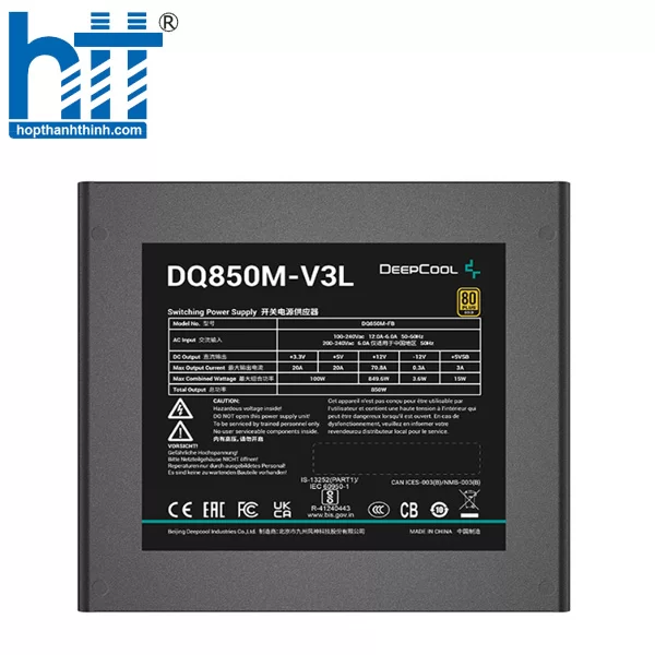 Hợp Thành Thịnh - Nguồn Deepcool DQ850M-V3L 850W (80 Plus Gold/ Full Modular)