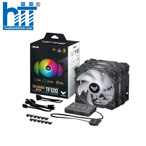 HTT - Fan Case Asus TUF GAMING TF120 ARGB 3IN1 ( Pack 3 Fan 12cm / Có Hub)