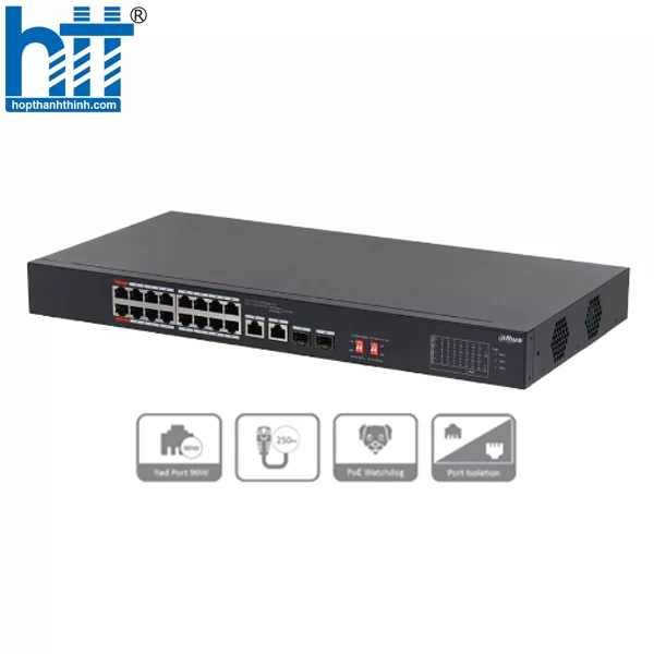 HỢP THÀNH THỊNH - Switch PoE 18 cổng DAHUA DH-S3218-16ET-135