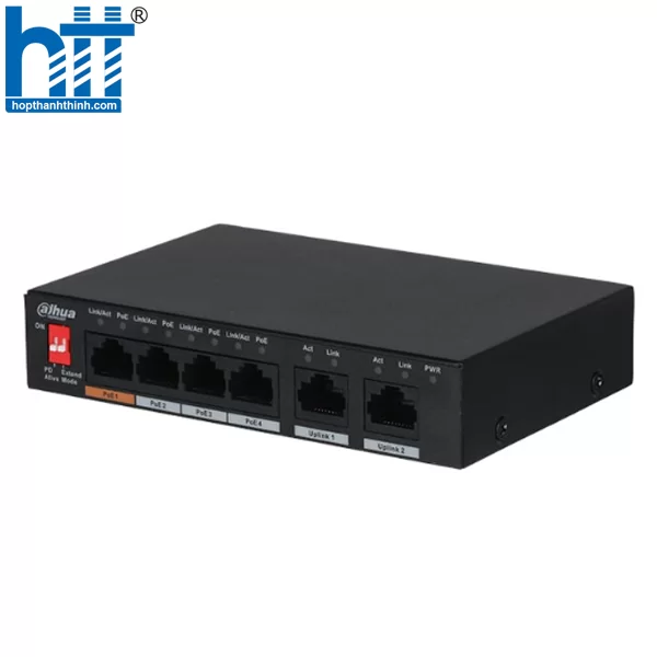 HỢP THÀNH THỊNH - Switch POE 6 cổng 10/100Mbps DAHUA DH-PFS3006-4ET-60