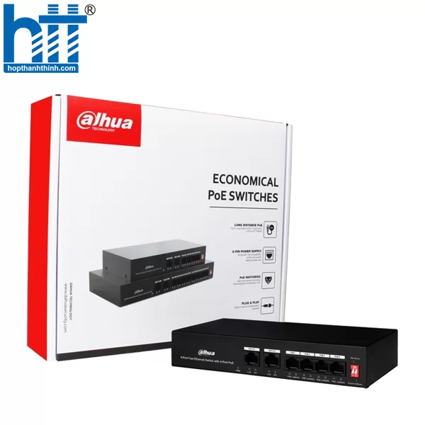 HỢP THÀNH THỊNH - Switch POE 6 cổng tốc độ cao DAHUA DH-PFS3006-4ET-36