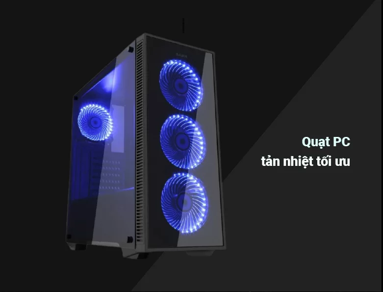 Case Sama Dark Shadow | Quạt QC tản nhiệt tối ưu