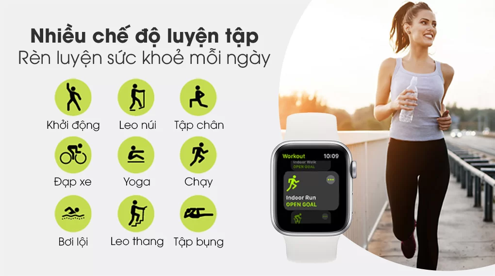 Apple Watch S3 GPS 38mm viền nhôm dây cao su trắng hỗ trợ các chế độ luyện tập đa dạng, chuyên nghiệp