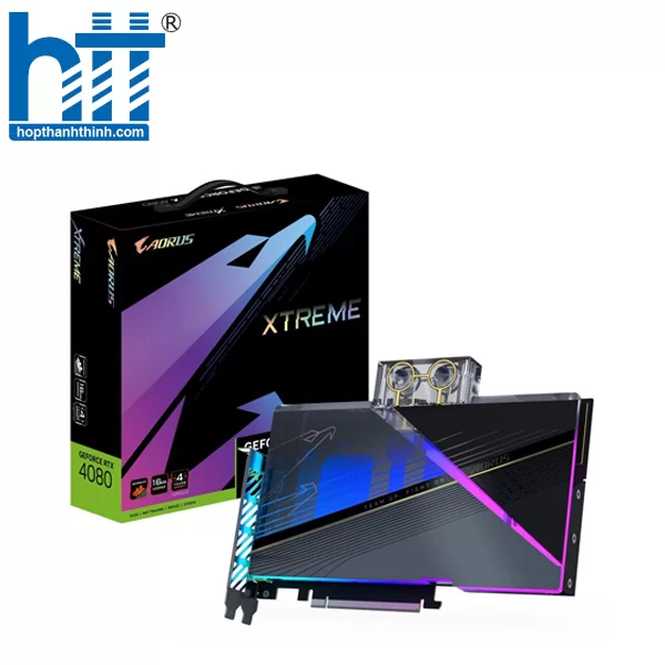 HTT - Card màn hình GIGABYTE AORUS GeForce RTX 4080 XTREME WATERFORCE WB 16GB (GV-N4080AORUSX WB-16GD)