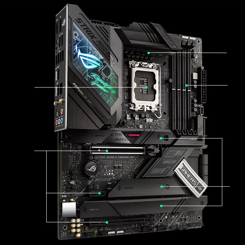Được xây dựng cho các thông số kỹ thuật chơi game hiệu suất của ROG Strix Z690-F Gaming WiFi