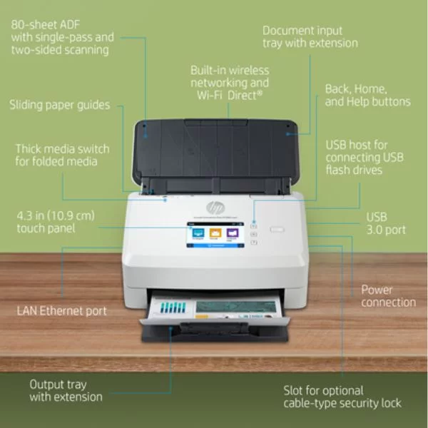 Hợp Thành Thịnh - Máy Scan HP ScanJet Enterprise Flow N7000 SNW1 6FW10A (A4/A5/ Đảo mặt/ ADF/ USB/ LAN/ WIFI)