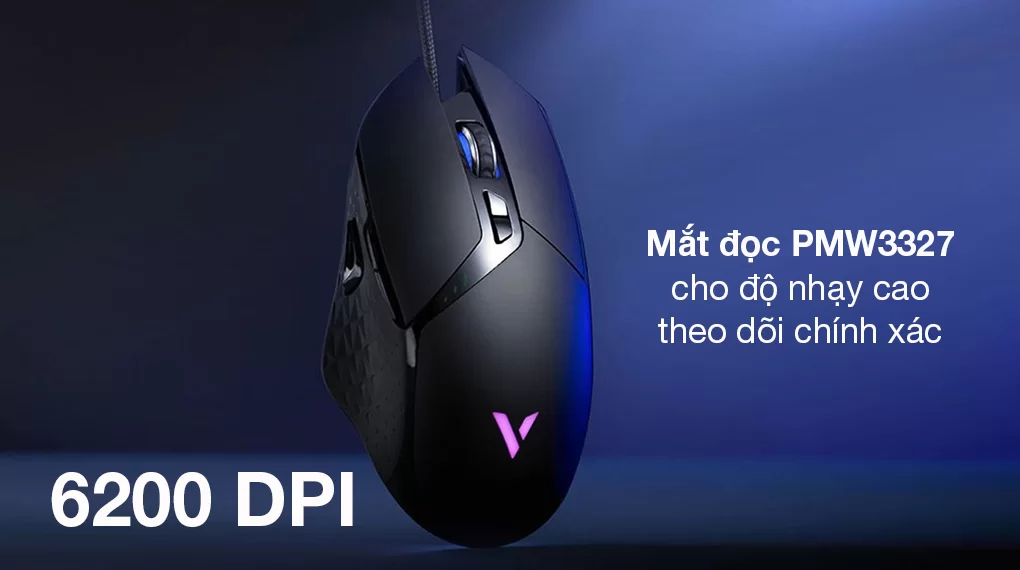 Chuột có dây Gaming Rapoo VT30 đen - Sử dụng cực nhạy với độ phân giải lên tới 6200 DPI Chuột có dây Gaming Rapoo VT30 đen - Sử dụng cực nhạy với độ phân giải lên tới 6200 DPI