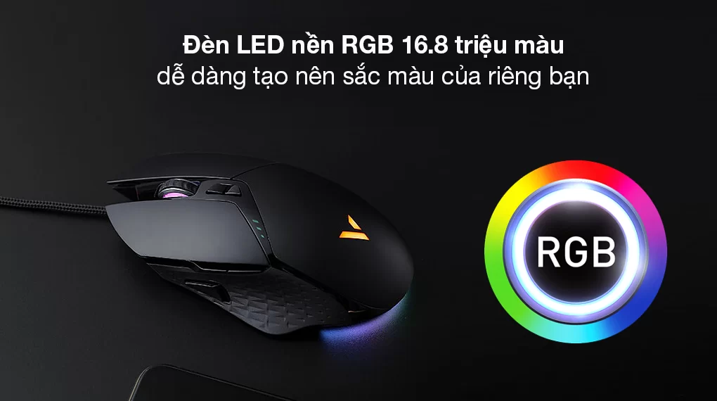 Chuột có dây Gaming Rapoo VT30 đen - Tạo dấu ấn riêng của bạn với hiệu ứng đèn LED nền RGB 16.8 triệu màu Chuột có dây Gaming Rapoo VT30 đen - Tạo dấu ấn riêng của bạn với hiệu ứng đèn LED nền RGB 16.8 triệu màu