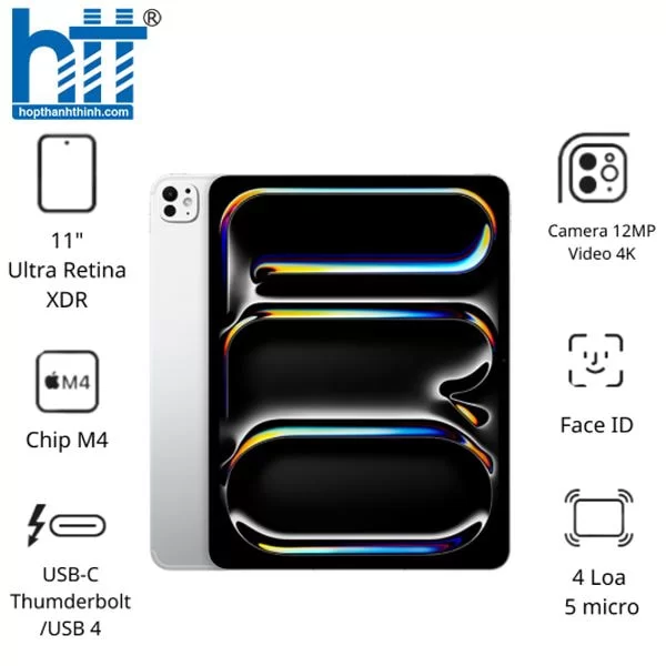HỢP THÀNH THỊNH - Máy tính bảng Apple IPad Pro 11 M4 5G (8GB/ 256GB/ Silver/ MVW23ZA/A)