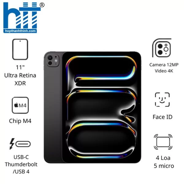 HỢP THÀNH THỊNH - Máy tính bảng Apple IPad Pro 11 M4 Wifi (8GB/ 256GB/ Space Black/ MVV83ZA/A)