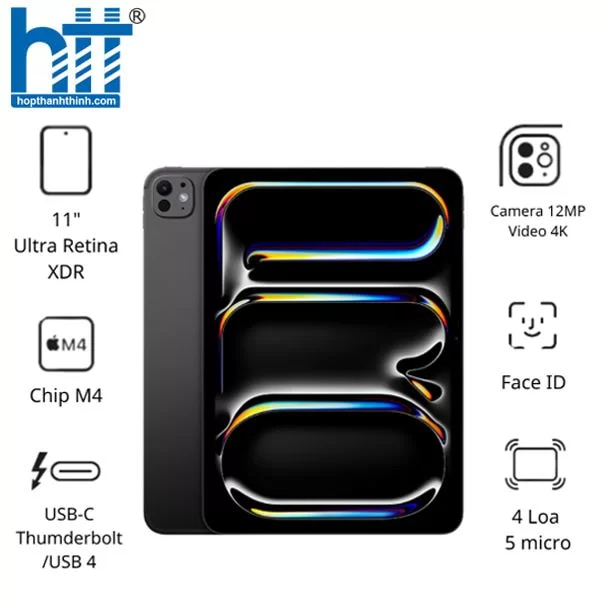 HỢP THÀNH THỊNH - Máy tính bảng Apple IPad Pro 11 M4 Wifi (8GB/ 512GB/ Space Black/ MVVC3ZA/A)