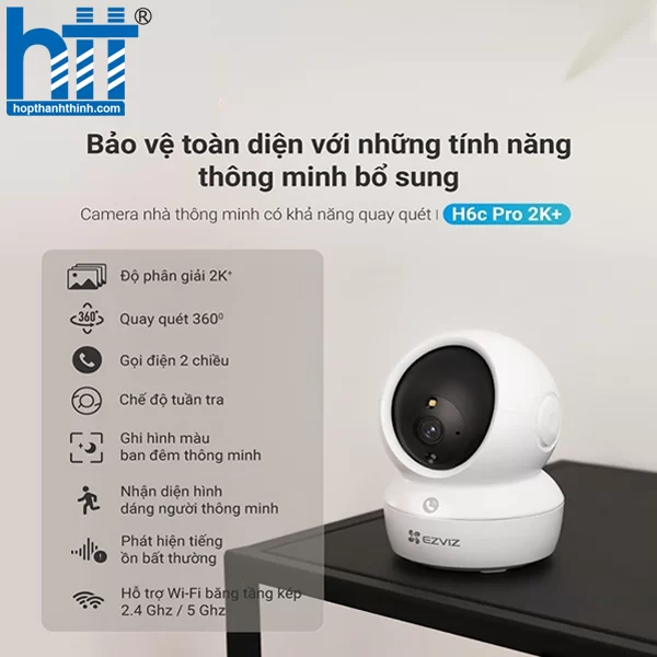 HỢP THÀNH THỊNH - Camera WiFi EZVIZ CS-H6c Pro 2K+ 4MP (Quay quét, gọi qua app)