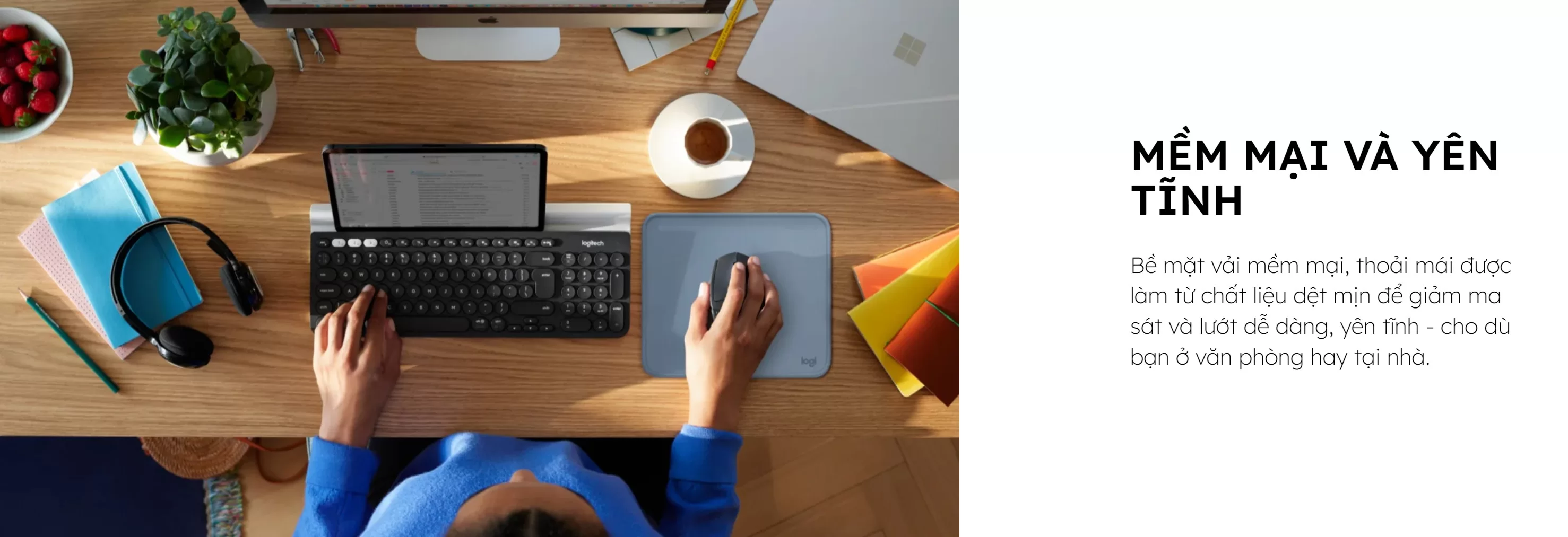 Bàn di chuột Logitech studio series - Xám (956-000034)