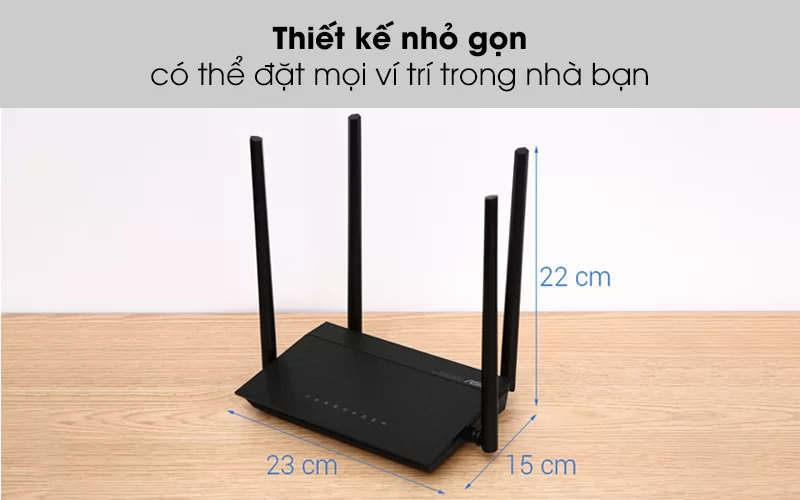 Thiết kế nhỏ gọn, tiện đặt bất cứ đâu trong không gian nhà bạn - Router Wifi Chuẩn AC1500UHP Băng Tần Kép Asus AC1500 Đen Thiết kế nhỏ gọn, tiện đặt bất cứ đâu trong không gian nhà bạn - Router Wifi Chuẩn AC1500UHP Băng Tần Kép Asus AC1500 Đen