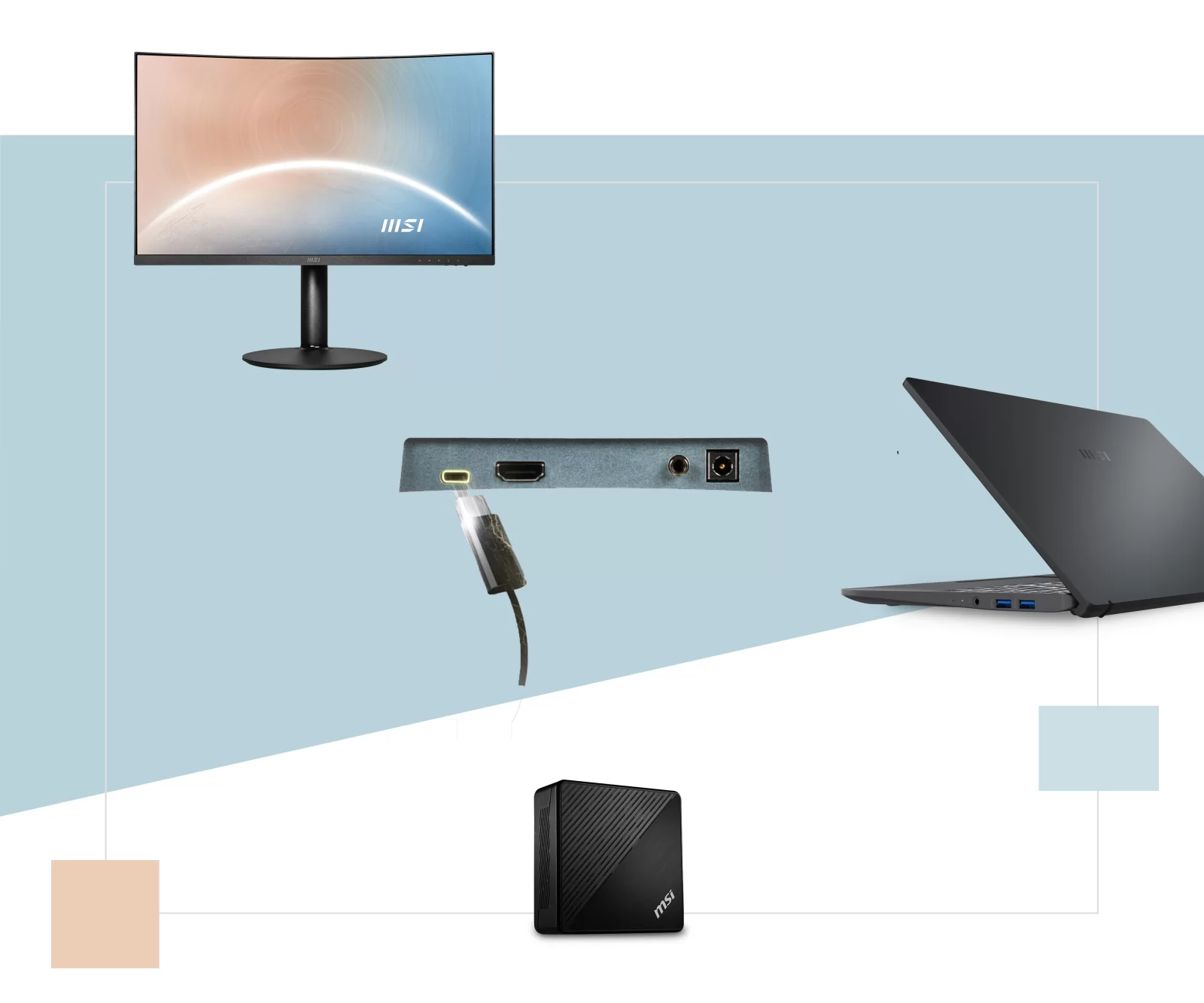 HTT - Màn hình MSI Modern MD271CP 27 inch FHD VA 75Hz Cong