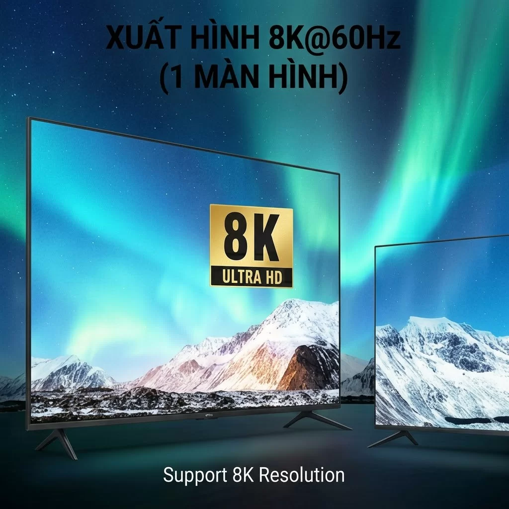 Hỗ trợ xuất hình ảnh với độ phân giải lên đến 8K