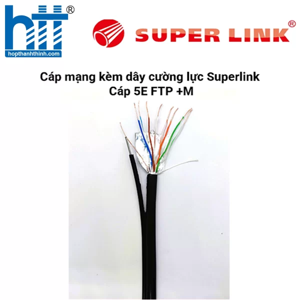 HỢP THÀNH THỊNH - Cáp mạng kèm dây cường lực Superlink Cáp 5E FTP +M
