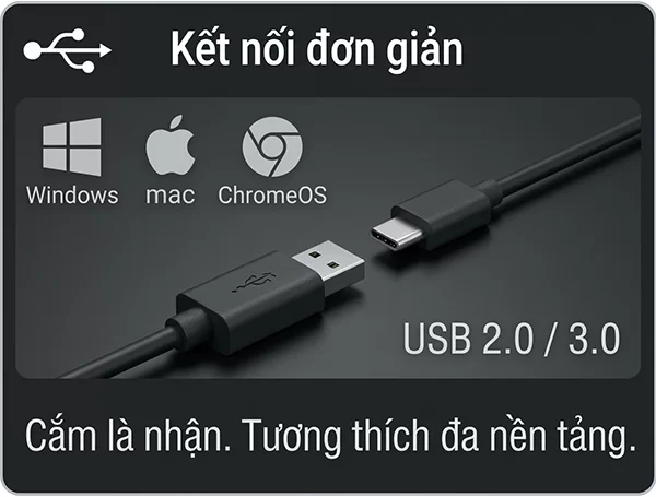 Webcam Logitech Brio 4k - Kết nối đơn đơn giản với Windows, Mac, ChromeOS