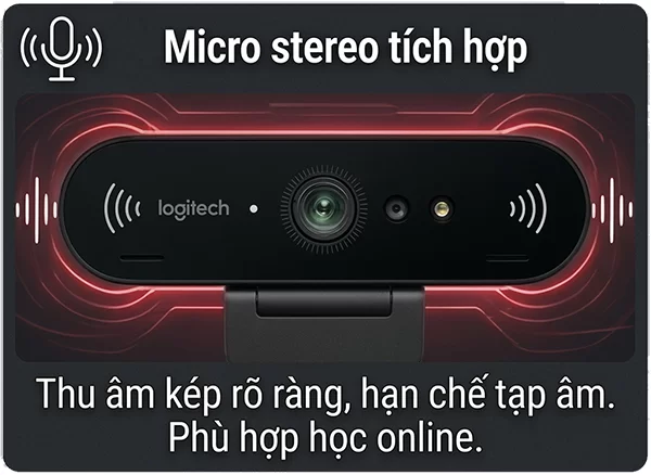 Webcam Logitech Brio 4k - Phù hợp cho họp văn phòng và học online
