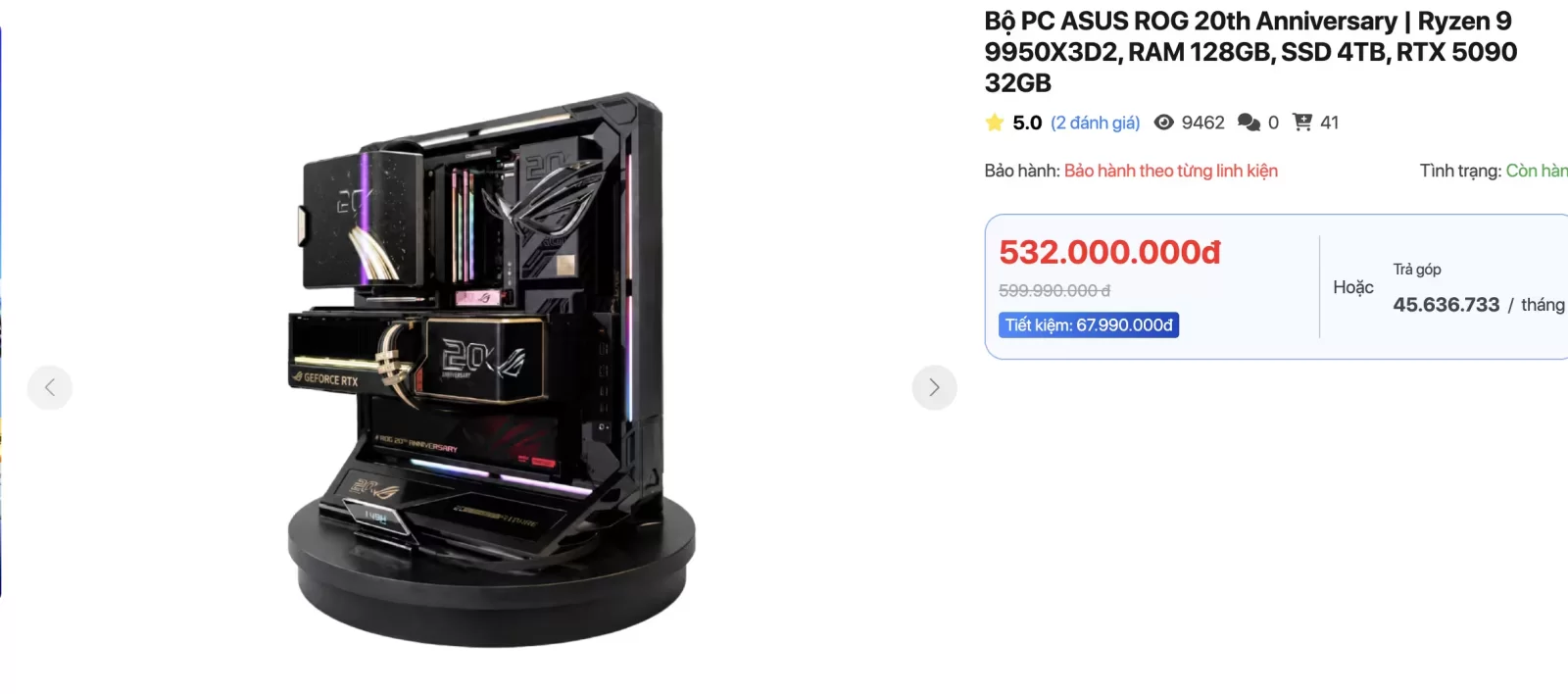 Bộ pc Asus Rog trị giá hơn nửa tỷ đồng