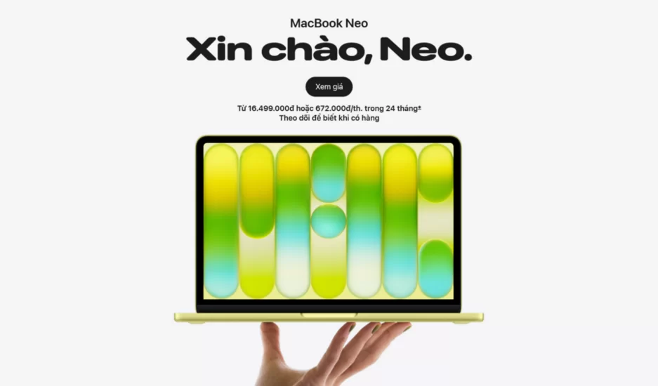 MacBook Neo phiên bản màu vàng chanh