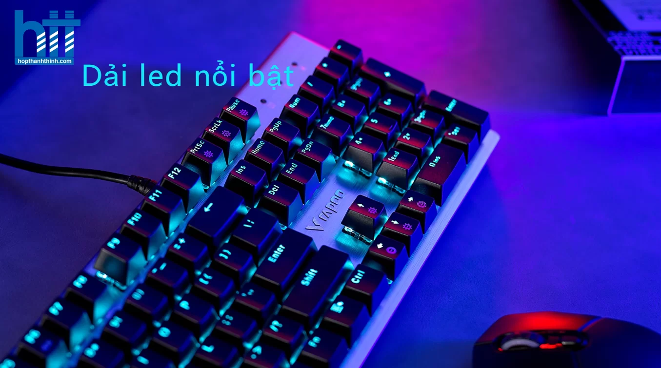 HTT - Bàn phím quang cơ gaming có dây Rapoo V530 Led RGB