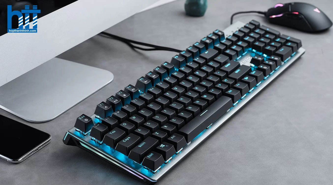 HTT - Bàn phím quang cơ gaming có dây Rapoo V530 Led RGB
