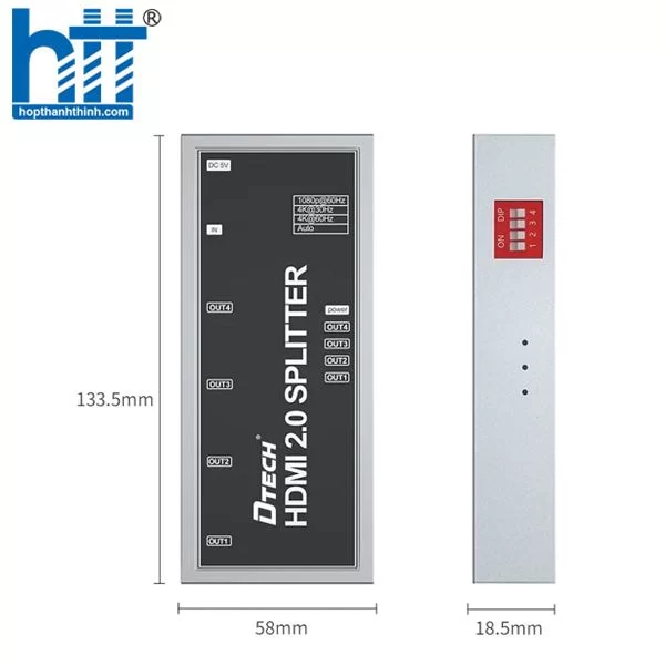HỢP THÀNH THỊNH - Bộ chia HDMI 1 ra 4 DT-7214 (2.0)