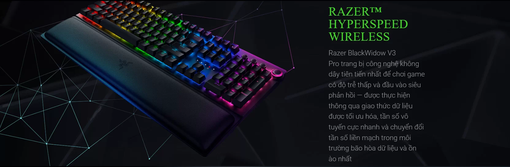 Bàn phím cơ gaming không dây Razer BlackWidow V3 Pro - Yellow Switch 2