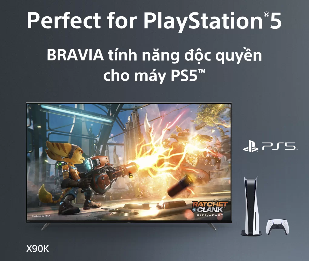 Bravia tính năng độc quyền cho máy PS5™ - Google Tivi Sony 4K 65 inch XR-65X90K Bravia tính năng độc quyền cho máy PS5™ - Google Tivi Sony 4K 65 inch XR-65X90K