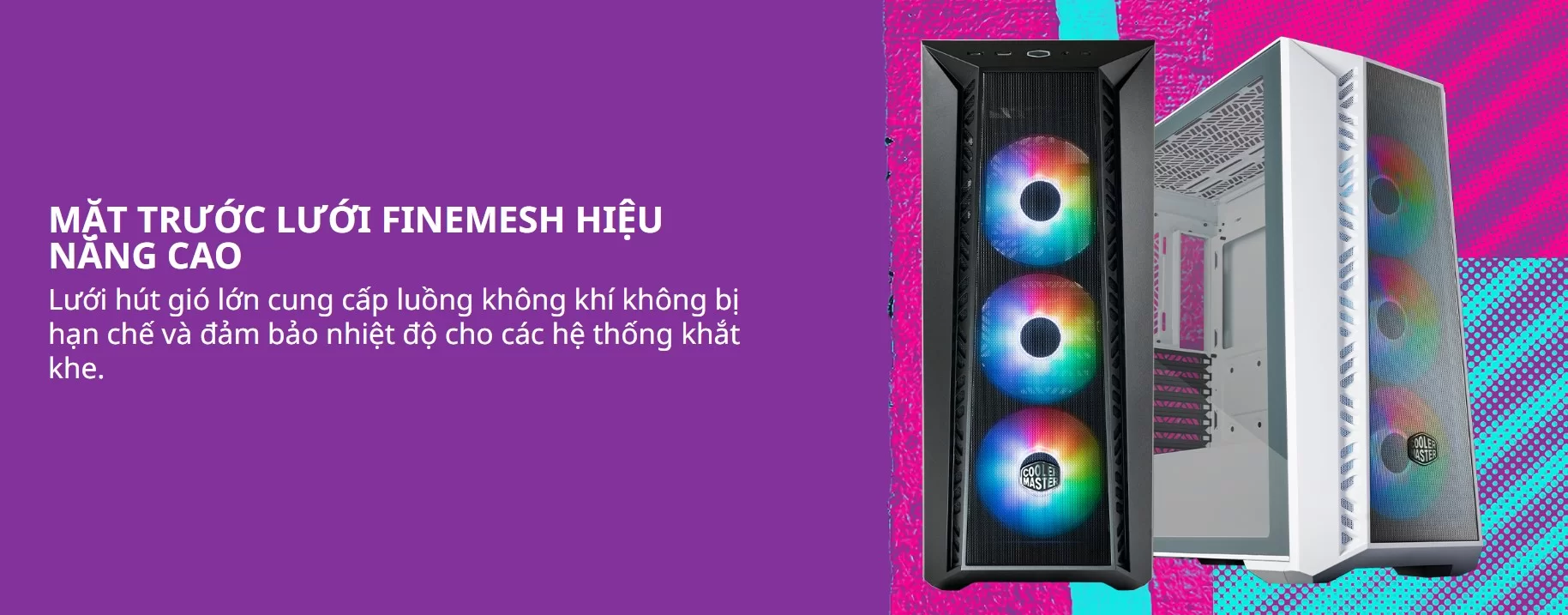Vỏ Case Cooler Master MasterBox 520 Mesh ARGB (Mid Tower/Màu Đen )