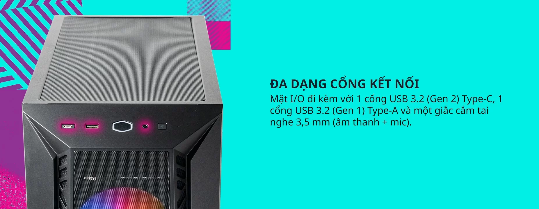 Vỏ Case Cooler Master MasterBox 520 Mesh ARGB (Mid Tower/Màu Đen )