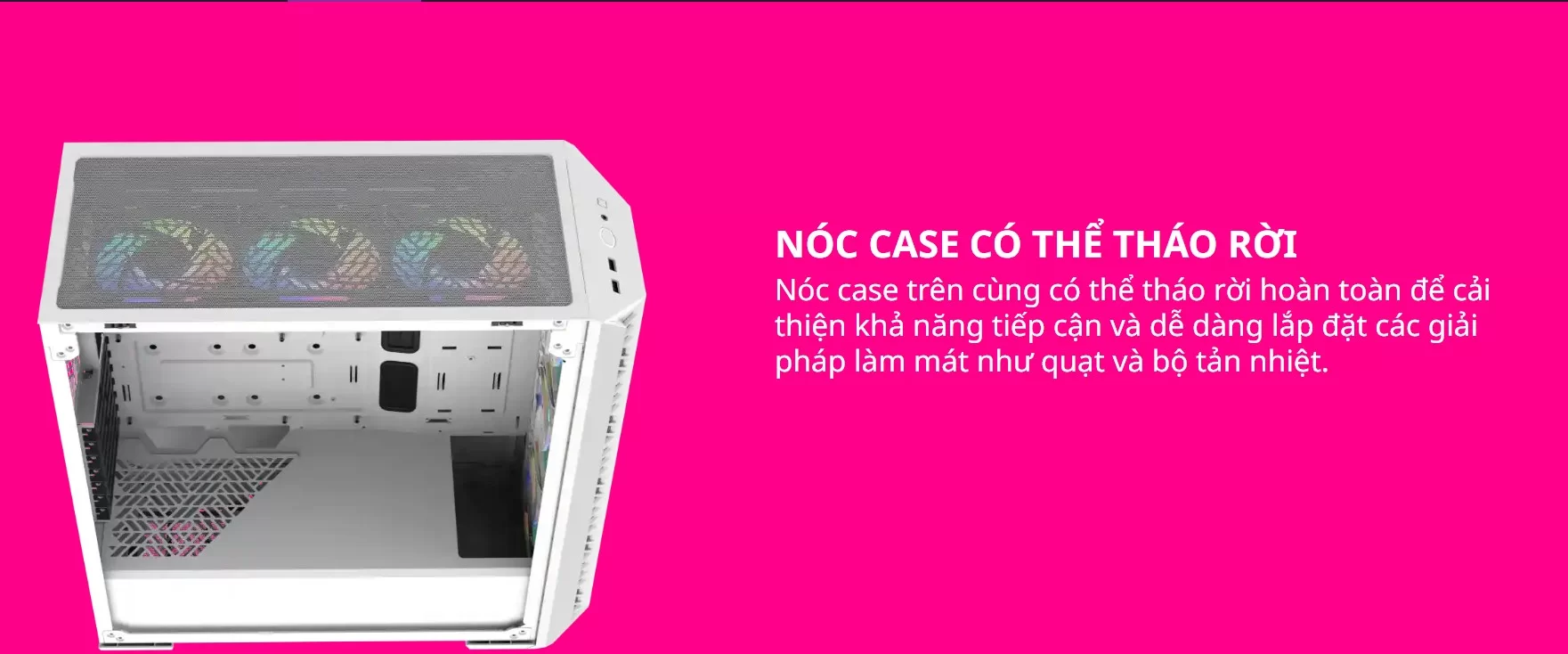 Vỏ Case Cooler Master MasterBox 520 Mesh ARGB (Mid Tower/Màu Đen )