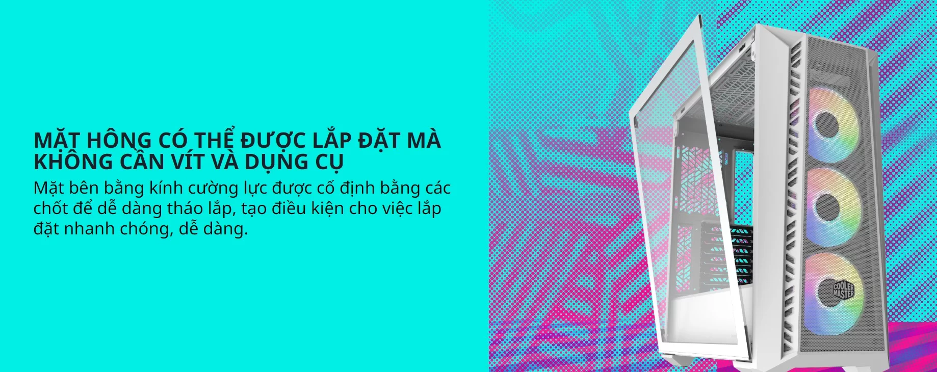Vỏ Case Cooler Master MasterBox 520 Mesh ARGB (Mid Tower/Màu Đen )